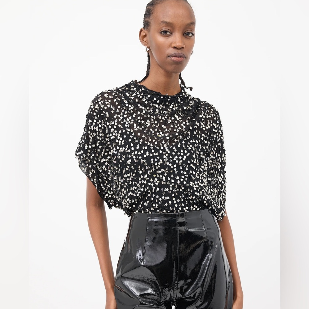 Isabel Marant Cowl Neck Sequin Top